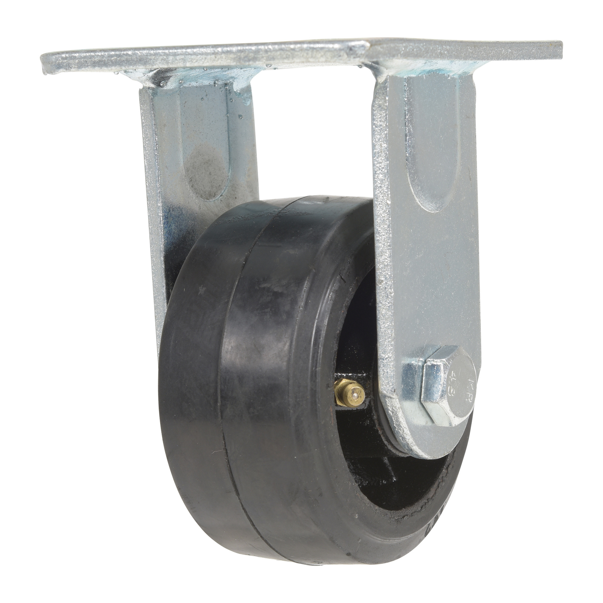 Vestil Rubber Rigid Caster - 4in. x 2in., 396 Lb. Capacity, Black, Model# CST-VE-4X2MR-R